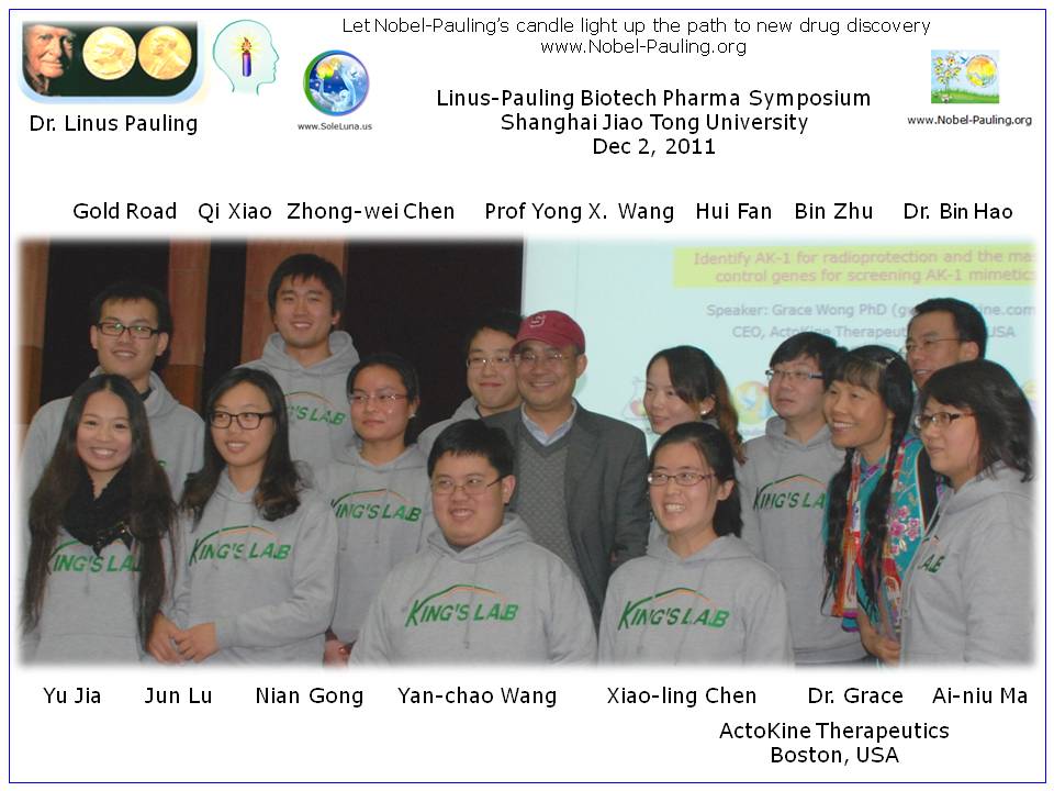 2011 Dec 2 Linus Pauling Symposium at the Shanghai Jiao Tong University (SJTU)